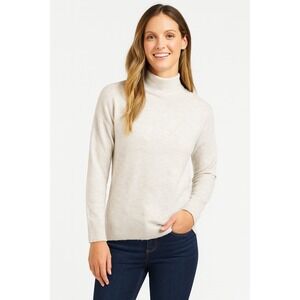 Style & Co Funnel Neck Sweater White Heather Size Large